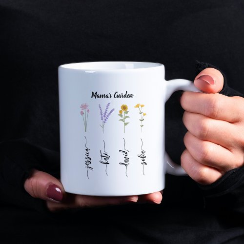 Mamas Garden Personalized Kids Nmae Mothers Day Coffee Mug