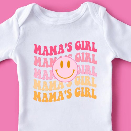 Mamas Girl Matching Mommy And Me Retro Baby Bodysuit