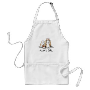 Mama's Girl Shih Tzu (tan white) Dog Mom Cute Adult Apron