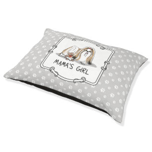 Mama's Girl Shih Tzu (tan white) Dog Mom Cute Pet Bed