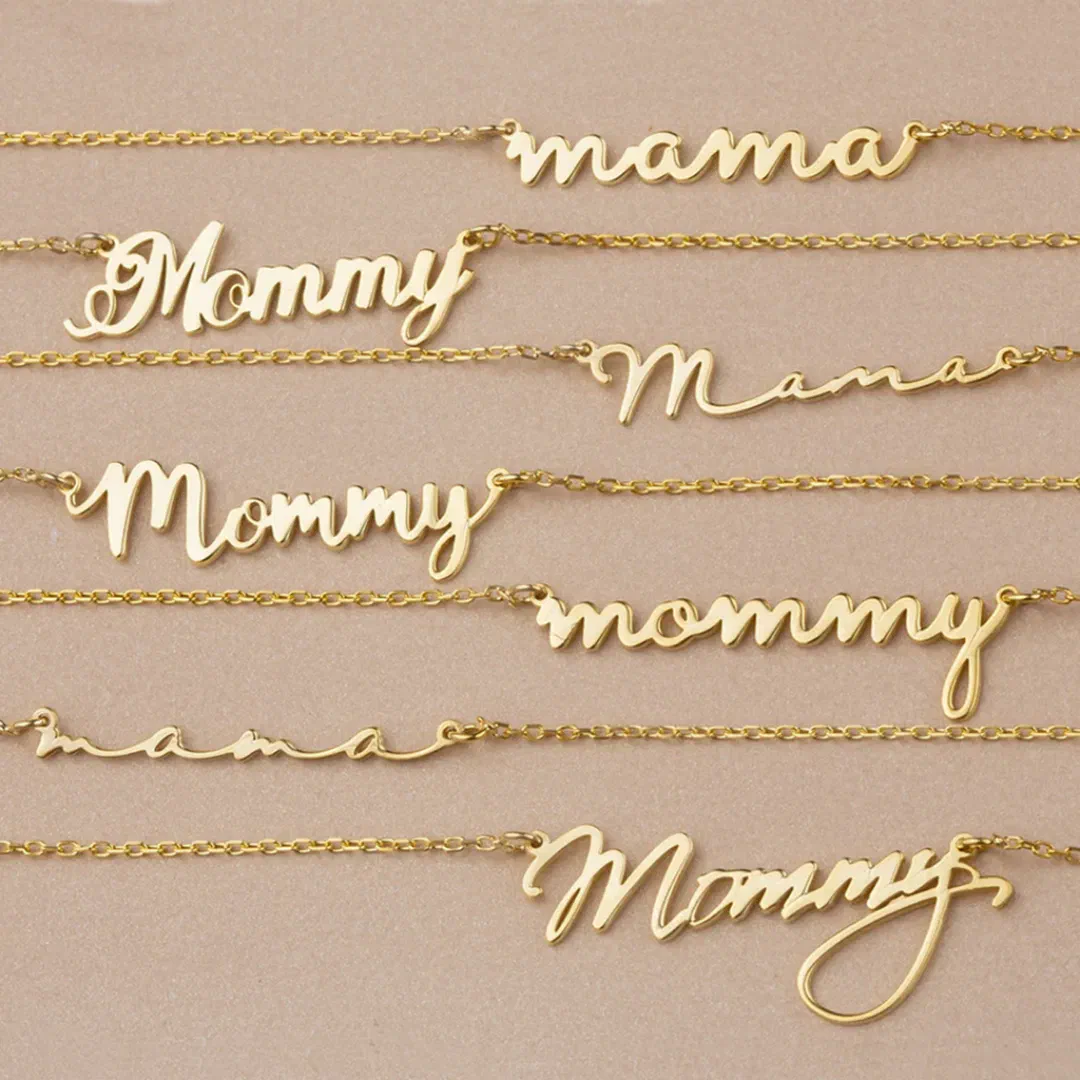 Mama's Gold, Silver, and Rose Gold Necklace (Front)