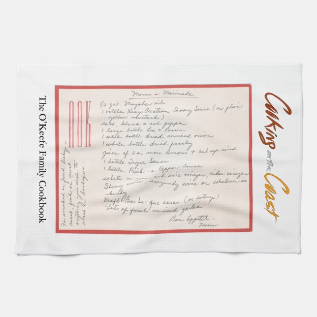 Mama's Handwritten Marinade Recipe Towel (Horizontal)