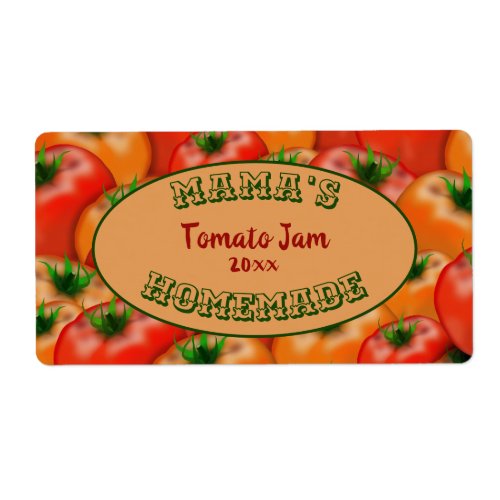 Mamas Homemade Tomato Jam Canning Sticker Label