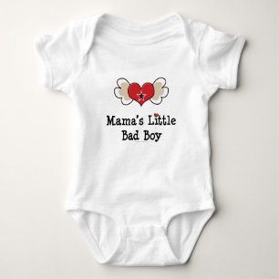 Mama's Little Bad Boy Funny Baby Bodysuit