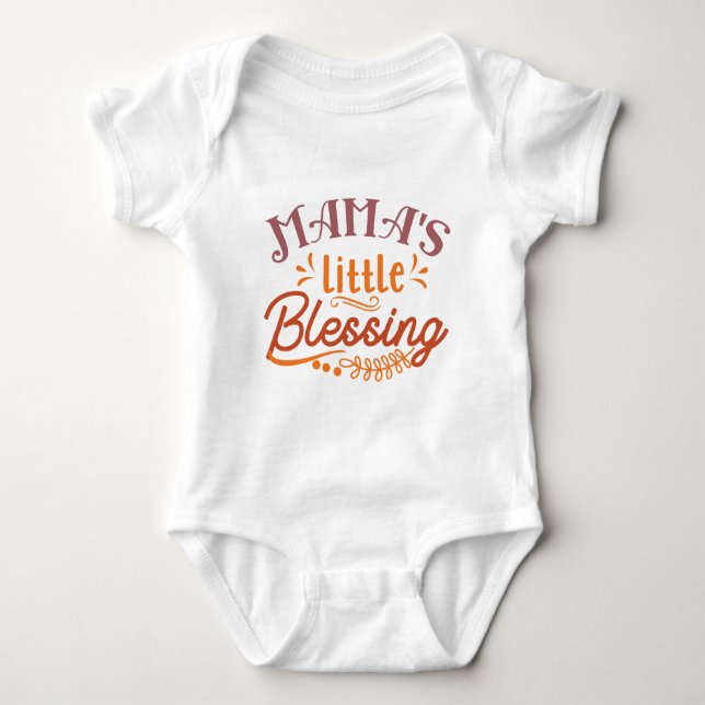Mama's Little Blessing Typography  Baby Bodysuit (Front)