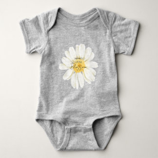 Mama's Little Blossom Cute Daisy Grey Baby Bodysuit