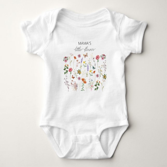 Mama's Little Flower Wild Flowers Baby bodysuit (Front)