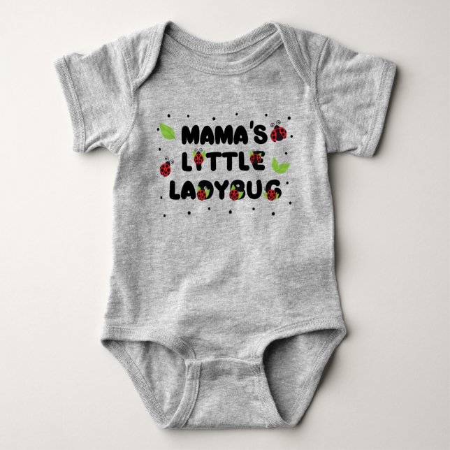 Mama's Little Ladybug - Cute  Baby Bodysuit (Front)