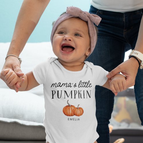 Mamas Little Pumpkin Fall Baby Bodysuit