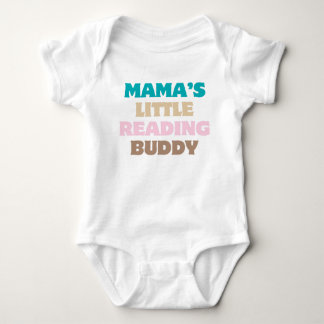 Mama's Little Reading Buddy Colorful Book Lover Baby Bodysuit