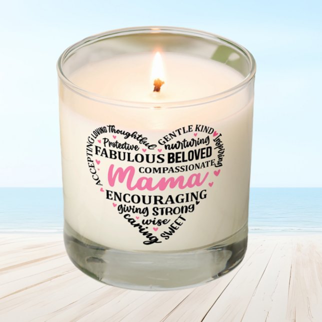 Mama's Love Word Cloud Scented Candle (Creator Uploaded)