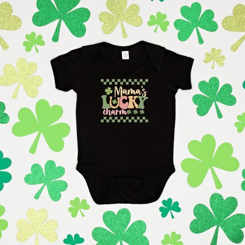 Mamas Lucky Charm St Patricks Day Baby Bodysuit