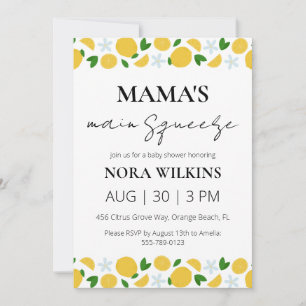 Mama's main squeeze citrus baby shower invitation