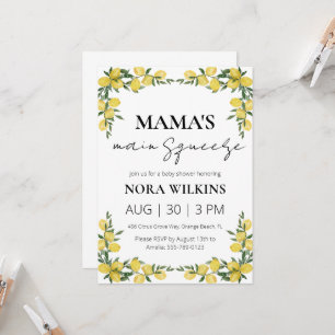 Mama's main squeeze citrus baby shower invitation