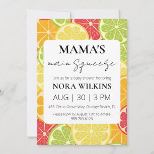 Mama's main squeeze citrus baby shower invitation