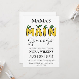 Mama's main squeeze citrus baby shower invitation