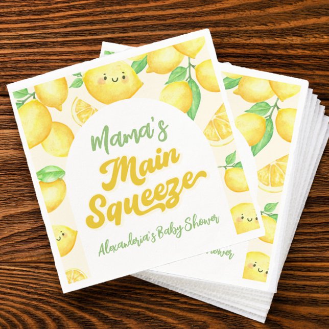 Mama's Main Squeeze Lemon Baby Shower  Napkins (Creator Uploaded)
