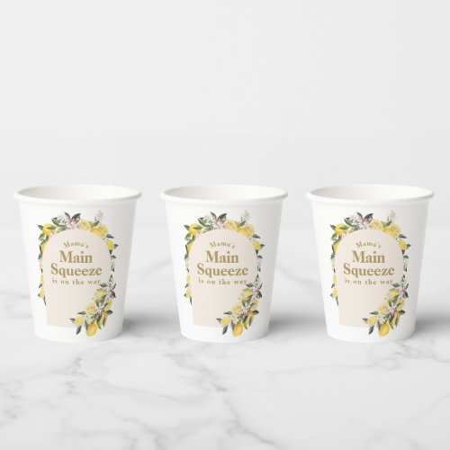  Mamas Main Squeeze Lemon Baby Shower Paper Cups