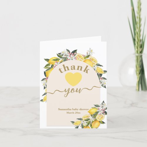  Mamas Main Squeeze Lemon Baby Shower Thank You Card