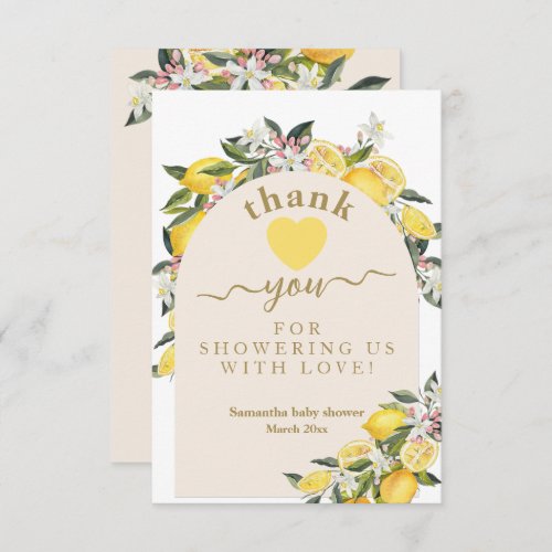  Mamas Main Squeeze Lemon Baby Shower Thank You Card