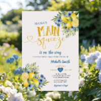 Mama's Main Squeeze Lemon Blue Floral Baby Shower