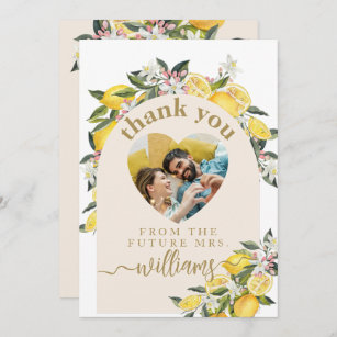  Mama's Main Squeeze Lemon Photo Baby Shower Thank You Card