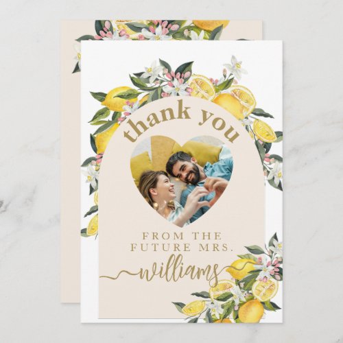  Mamas Main Squeeze Lemon Photo Baby Shower Thank You Card