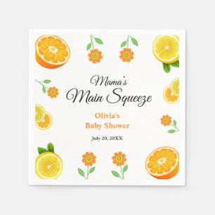 Mama's Main Squeeze Orange Citrus Baby Shower Napkins