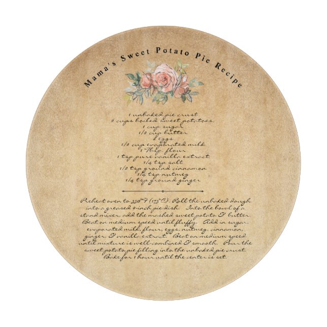 Mama's Recipe Family Heirloom Custom Text Cutting Board (Front)