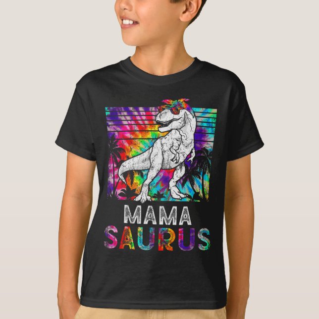 Mamasaurus Dinosaur Mama Saurus Family Matching Ti T-Shirt (Front)