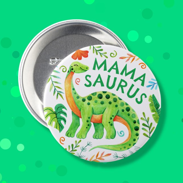 Mamasaurus Dinosaur Mom of the Birthday Boy Button (Mamasaurus Dinosaur Mom of the Birthday Boy Button)