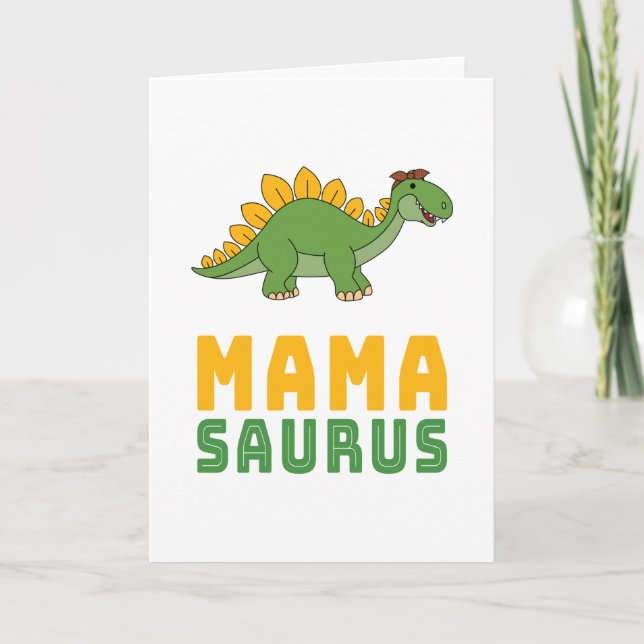 Mamasaurus Dinosaur Stegosaurus Mothers Day Card (Front)