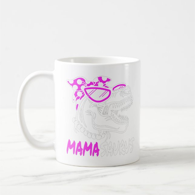 Mamasaurus Mama Dinosaur T-Rex Cute Mothers Day   Coffee Mug (Left)