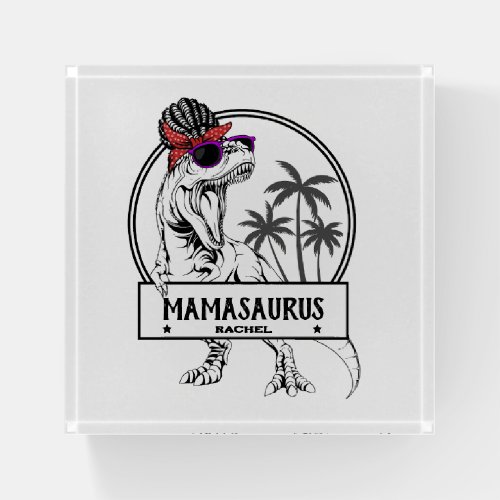 Mamasaurus Mom T rex Dino Funny Custom Name Paperweight