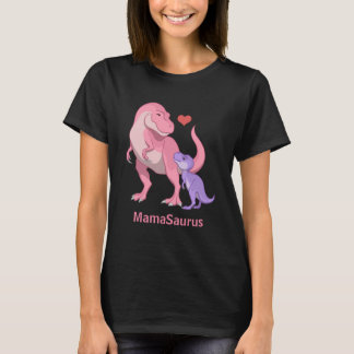 MamaSaurus Pink T-Rex and Purple Baby Dinosaur T-Shirt