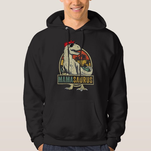 Mamasaurus Rex Dinosaur Mama Saurus Family Matchin Hoodie (Front)