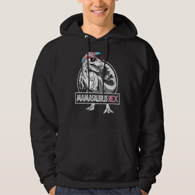 Mamasaurus Rex Dinosaur Mama Saurus Transgender Pr Hoodie (Front)