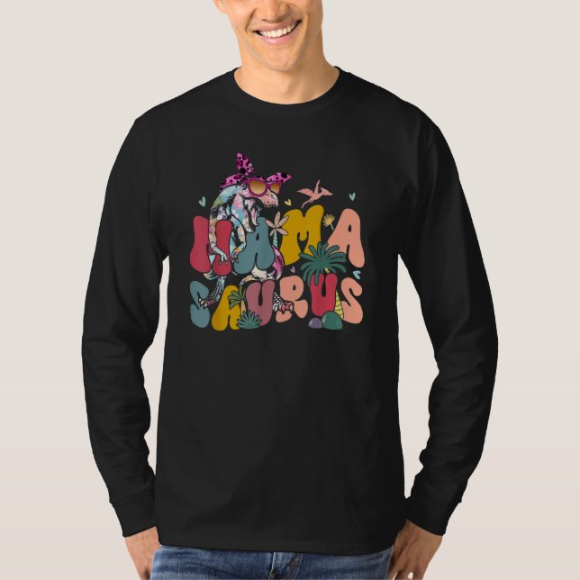Mamasaurus Rex Mom Dinosaur Leopard Flower Rex Mam T-Shirt (Front)