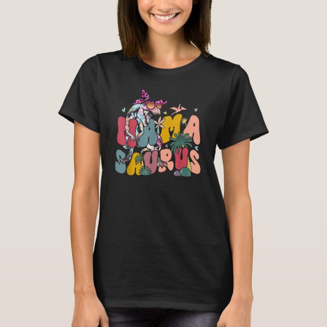 Mamasaurus Rex Mom Dinosaur Leopard Flower Rex Mam T-Shirt (Front)