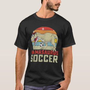 Mamasaurus Soccer T Rex Dinosaur Mom Saurus Family T-Shirt