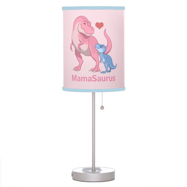 MamaSaurus T-Rex and Baby Boy Dinosaurs Table Lamp (Left)