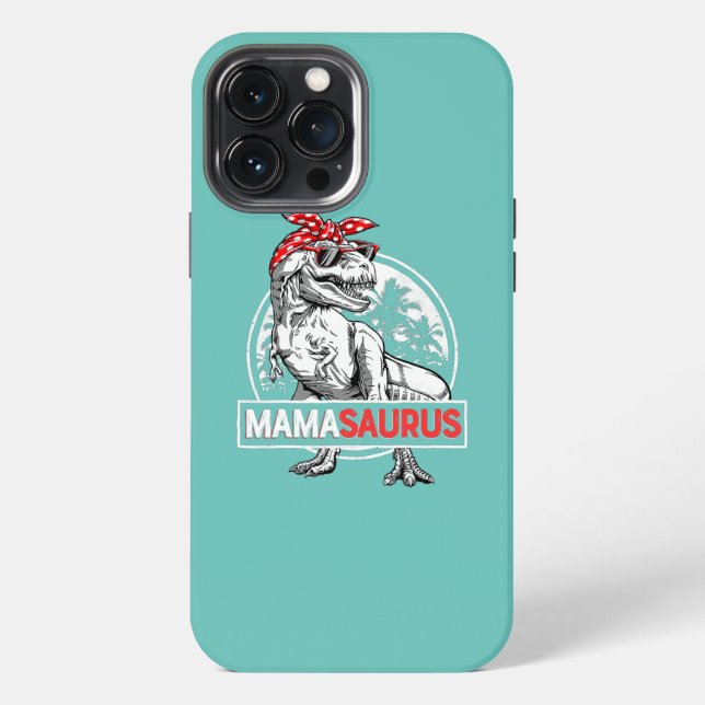 Mamasaurus T rex Dinosaur Funny Mama Saurus Iphone Case (Back)