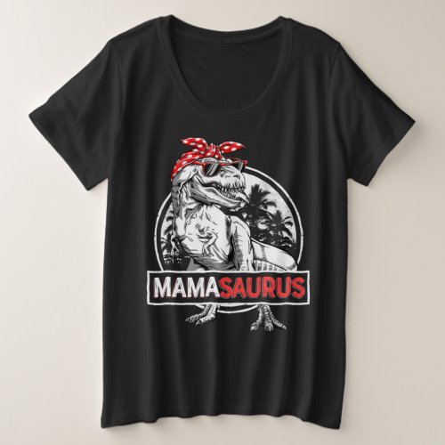 Mamasaurus T rex Dinosaur Funny Mama Saurus Mother Plus Size T_Shirt