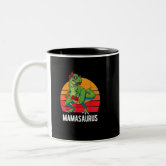 Mama Mug - Mamasaurus T-Rex Dinosaur Funny Mama Saurus Family Matching Cup  For Mother's Day/Father's Day - Family Coffee Mug 15oz 