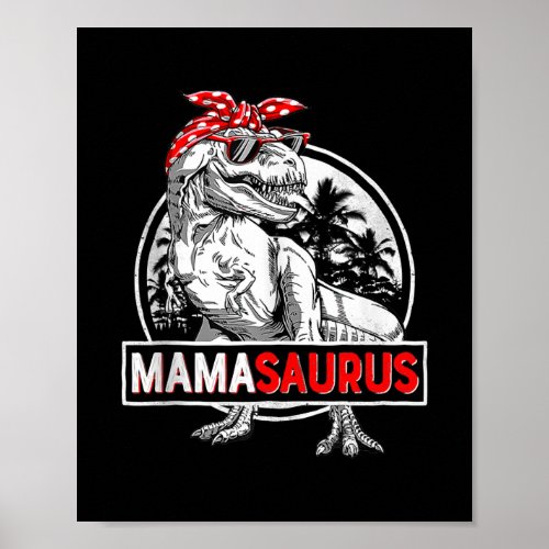 Mamasaurus T Rex Dinosaur Funny Mothers Day For Poster