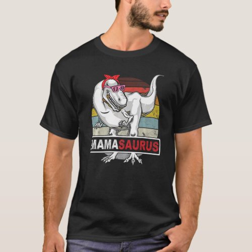 Mamasaurus T Rex Dinosaur Mama Saurus Birthday Vin T_Shirt