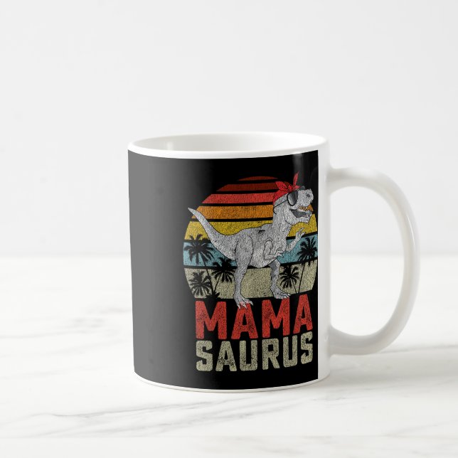Mamasaurus T Rex Dinosaur Mama Saurus Family Match Coffee Mug (Right)