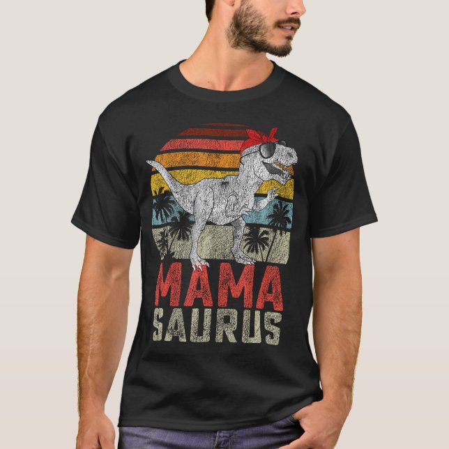 Mamasaurus T Rex Dinosaur Mama Saurus Family Match T-Shirt (Front)