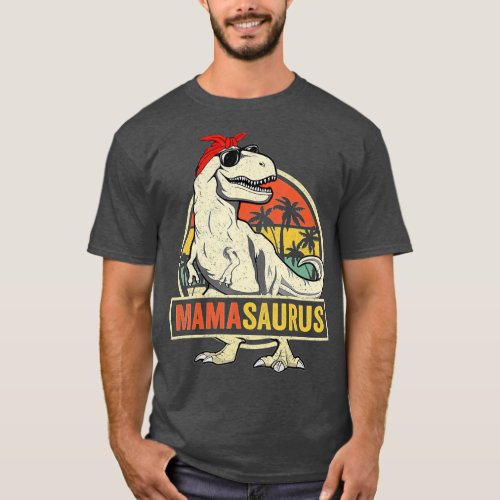 Mamasaurus T Rex Dinosaur Mama Saurus Family Match T_Shirt