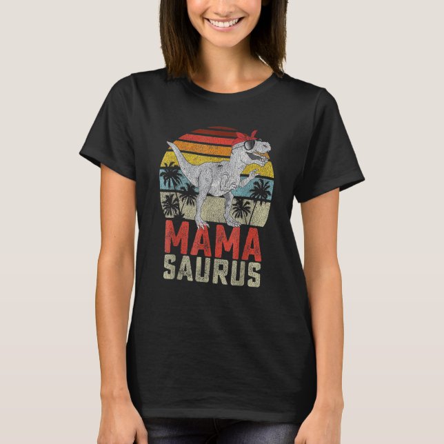 Mamasaurus T Rex Dinosaur Mama Saurus Family Match T-Shirt (Front)